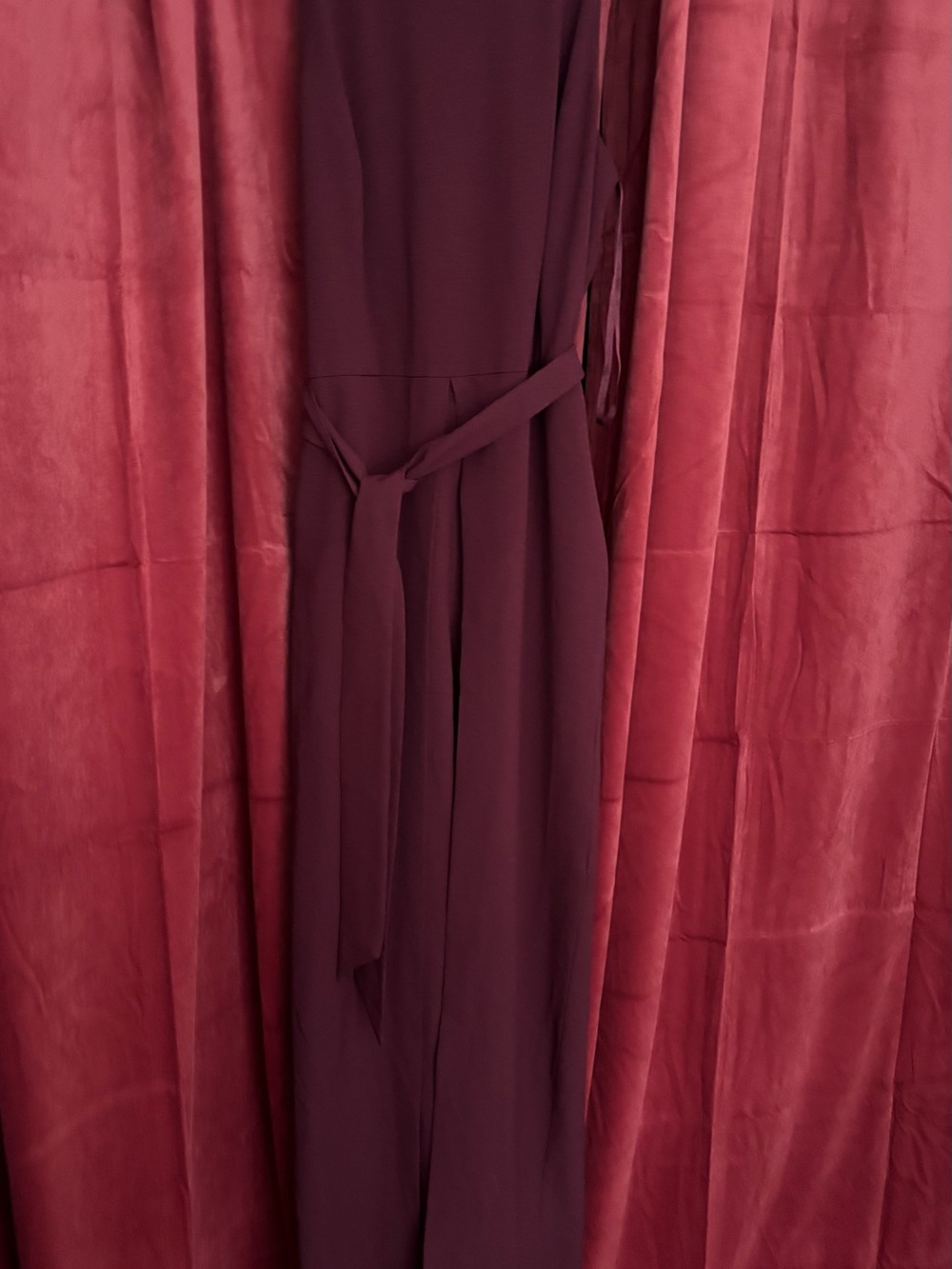 INC International Concepts Sleeveless Burgundy Maxi Dress with Tie Waist